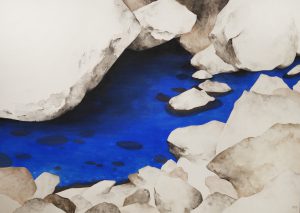 水辺, 2017, 紙本彩色, 652×910mm